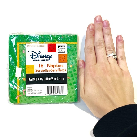 Disney Mickey Mouse Y2K Beverage Napkins Pack of 16 Green Yellow Birthday Star - Picture 5 of 9